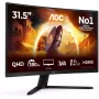 AOC CQ32G4 31,5 inch lenktas QHD žaidimų monitorius, 165Hz, 1ms, VA, FreeSync Premium, HDR10 (atnaujinta prekė)