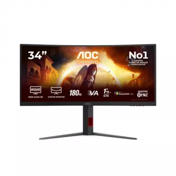 AOC CU34G4CA 34 inch Išlenktas UWQHD VA žaidimų monitorius, 180Hz, 1ms, FreeSync Premium