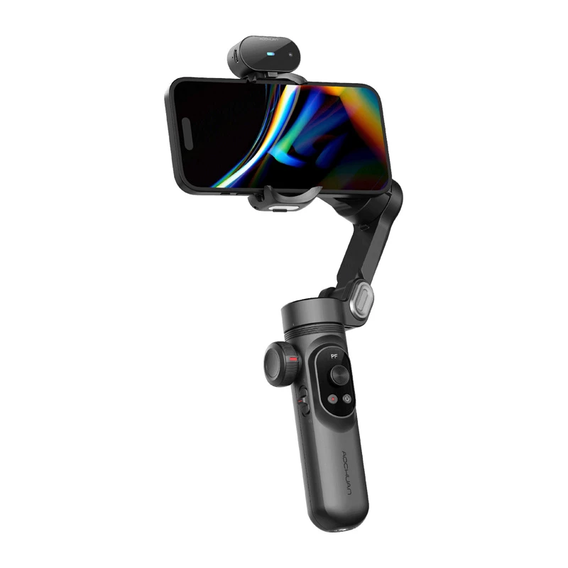 AOCHUAN Smart X Pro 3 ašių gimbalinis stabilizatorius su AI sekimu ir gestų valdymu išmaniajam telefonui, juodas