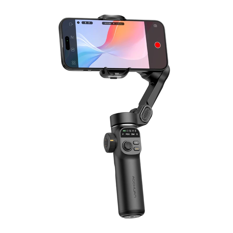 AOCHUAN X2 Standard išmaniojo telefono gimbalinis stabilizatorius su gestų sekimu ir selfie lazda, juodas