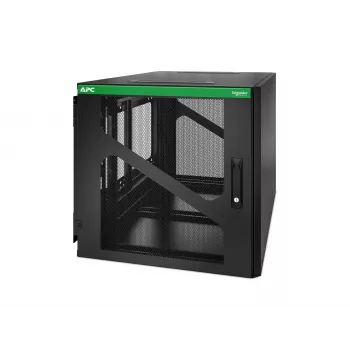 APC NetShelter 12U sieninis tinklo stovas su šoninio UPS montavimo galimybe, juodos spalvos