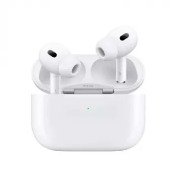 Apple AirPods Pro (2nd Generation) su MagSafe įkrovimo dėklu (USB-C) – balta, aktyvus triukšmo slopinimas ir Bluetooth 5.3
