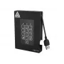 Išorinis kietasis diskas Apricorn Aegis Padlock Fortress A25-3PL256-500F, 500GB, USB 3.2 Gen 1, AES 256 bitų aparatinė šifracija, juodos spalvos | Kur.lt