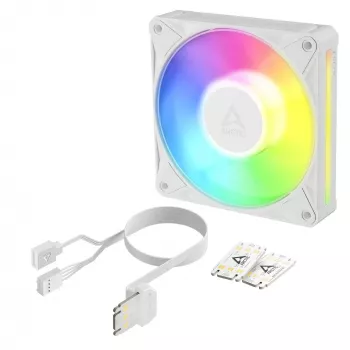 Arctic BioniX P12 A-RGB White 120mm PWM korpuso ventiliatorius, 450–3000 RPM, adresuojamas RGB, daisy chain