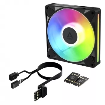 Arctic BioniX P14 A-RGB 140 mm PWM korpuso ventiliatorius su Daisy Chain, 400–2500 RPM, 186 m³/h, juodas