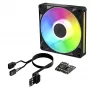 Arctic BioniX P14 A-RGB 140 mm PWM korpuso ventiliatorius su Daisy Chain, 400–2500 RPM, 186 m³/h, juodas