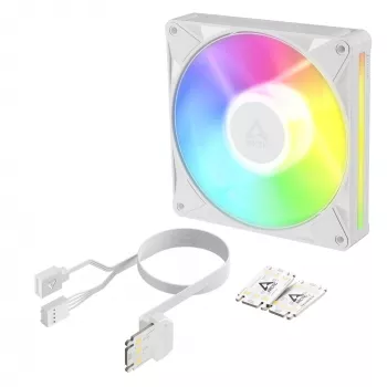 Arctic BioniX P14 A-RGB White 140mm PWM korpuso ventiliatorius su Daisy Chain, ARGB apšvietimu, 400-2500 RPM, 77.6 CFM