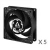 ARCTIC P8 PWM PST 80 mm ventiliatorius, 5 vnt. rinkinys - juodas/baltas