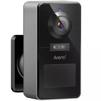 Arenti POWER1Q 2K belaidė akumuliatorinė apsaugos kamera su AI žmonių aptikimu, spalvotu naktiniu matymu, IP65, juoda