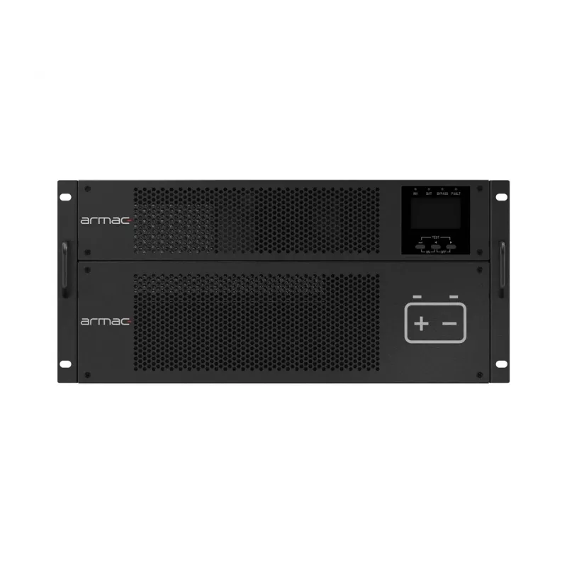 ARMAC R/10000I/PF1/DF 10000VA Online dvigubos konversijos rackmount UPS su 10 išvadais, LCD ekranu, metaliniu dulkėms atspariu korpusu