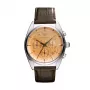 Armani AR0395 Vyriškas kvarcinis chronografo laikrodis, 43 mm, juodas odinis dirželis
