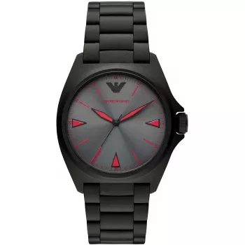 ARMANI AR11393 Vyriškas kvarcinis analoginis laikrodis 40mm nerūdijančio plieno korpusas juodas odinis dirželis