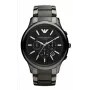 Armani AR1452 Vyriškas keraminis chronografo laikrodis, 43 mm, juodas