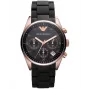 ARMANI AR5906 Moteriškas laikrodis su rožinio aukso spalvos nerūdijančio plieno apyranke ir chronografu