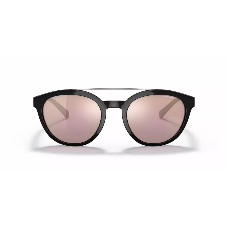 ARMANI EXCHANGE AX4118S81586X Unisex Akiniai Nuo Saulės Stačiakampiai Matiniai Juodi Tamsiai Pilki Veidrodiniai Sidabriniai 54mm