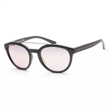 ARMANI EXCHANGE AX4118S81586X Unisex Akiniai Nuo Saulės Stačiakampiai Matiniai Juodi Tamsiai Pilki Veidrodiniai Sidabriniai 54mm