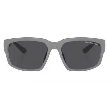 Armani Exchange AX4142SU81808 Vyriški akiniai nuo saulės Matinė Juoda Tamsiai Pilka Stačiakampiai