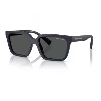 Armani Exchange AX4147S 610587 Vyriški Akiniai nuo Saulės – Matinis Juodas Rėmelis, Tamsiai Pilki Lęšiai, 56 mm
