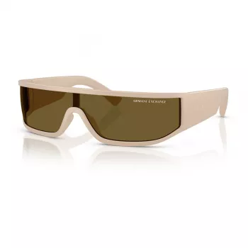 Armani Exchange AX4153SU83617 Unisex Akiniai - Juodas Rėmelis, Pilki Lęšiai, Skydo/Kaukės Forma, 140 mm Lęšio Plotis