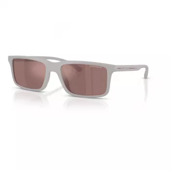 Vyriški stačiakampiai akiniai nuo saulės „Armani Exchange“ AX4157SU83786 – matinio juodo rėmelio pilki lęšiai