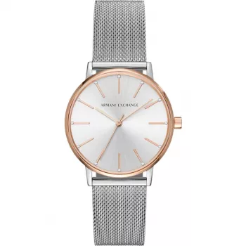 ARMANI EXCHANGE moteriškas laikrodis AX5537 kvarcinis analoginis 36 mm nerūdijantis plienas sidabrinis