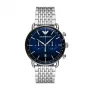 ARMANI vyriškas chronografas AR11238 iš nerūdijančio plieno su mėlynu ciferblatu, 43 mm