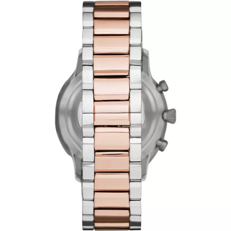 Armani vyriškas Luigi kvarcinis laikrodis AR11209 43mm nerūdijančio plieno juodu ciferblatu