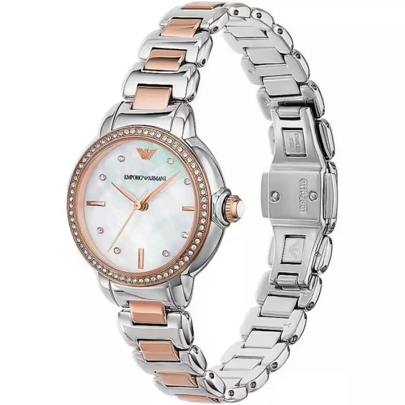 ARMANI Moteriškas laikrodis AR11569 Gianni T-Bar kvarcinis 32 mm sidabrinis nerūdijantis plienas