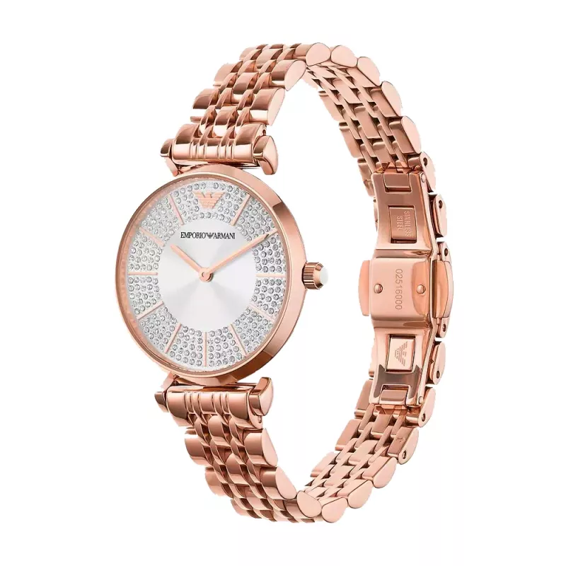 ARMANI Moteriškas laikrodis AR11446 32mm Rožinis auksas Nerūdijantis plienas