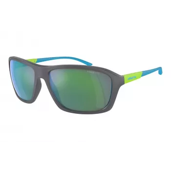 ARNETTE AN4329-28538N Unisex akiniai nuo saulės, stačiakampiai, matinio juodo rėmelio, tamsiai pilki lęšiai, 63/17/130 mm