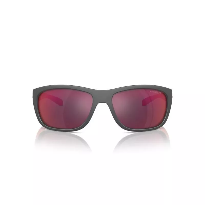 ARNETTE AN4337-28706Q Vyriški stačiakampiai akiniai nuo saulės, matinė juoda, pilki veidrodiniai stiklai, 63 mm