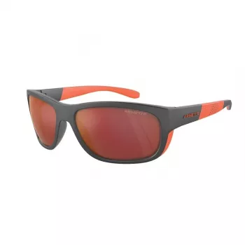 ARNETTE AN4337-28706Q Vyriški stačiakampiai akiniai nuo saulės, matinė juoda, pilki veidrodiniai stiklai, 63 mm