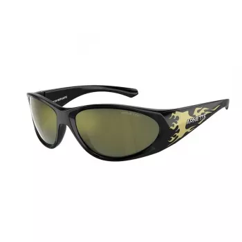 Arnette AN4342-29476R Unisex akiniai, matinio juodo rėmelio, tamsiai pilki sidabriniai veidrodiniai lęšiai, 62 mm lęšio plotis
