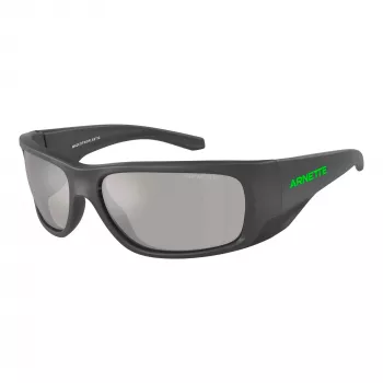 ARNETTE Vyriški akiniai nuo saulės AN4345-28706G Stačiakampis Matinis Juodas Rėmelis Pilki Veidrodiniai Sidabriniai Lęšiai 62mm