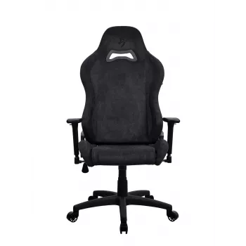 Arozzi Torretta Soft Fabric Žaidimų kėdė – Gryna juoda, Metalinis rėmas, 4 klasės dujinis keltuvas, 3D porankiai