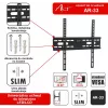 ART AR-33 fiksuotas TV laikiklis prie sienos 26–60 colių televizoriams, 45 kg, VESA 400x400, plonas 24 mm profilis, juodos spalvos