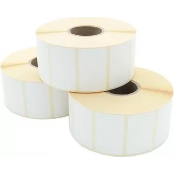 ARTDEV Terminio Perdavimo Etikečių Ritinys 50 x 25 mm, 94 mm OD, 40 mm Šerdis, 1500 Etikečių / Ritinyje, Baltas Popierius, Nuolatiniai Klijai