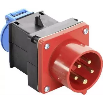 AS SCHWABE 400V 16A CEE į Schuko adapterio kabelis, 5 polių į 2 polių, 0,3 m, IP44, juodas 60495