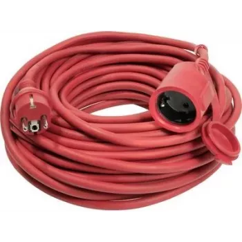 AS SCHWABE 60262 H07RN-F 3G1.5 mm² 20 m raudonas guminis prailginimo kabelis su Schuko kištuku ir lizdu, IP44, 16 A, 230 V, 3680 W, lauko, statybų, pramonės, žemės ūkio, VDE sertifikuotas