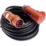 AS SCHWABE 60566 10 m CEE 400V 16A 5 polių guminis prailginimo kabelis su fazių inverteriu, juodas