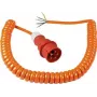 AS SCHWABE CEE spiralinis maitinimo kabelis su CEE kištuku ir atviru galu (400V / 16A | IP44 | H07BQ-F 5G2.5 | 1m - 5m išsitempiantis) - oranžinis 70432