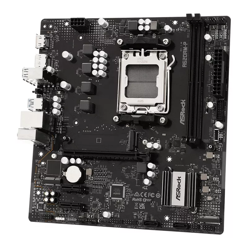 ASRock A620AM-P AMD A620 AM5 Micro ATX motininė plokštė (DDR5, HDMI, DisplayPort, M.2)