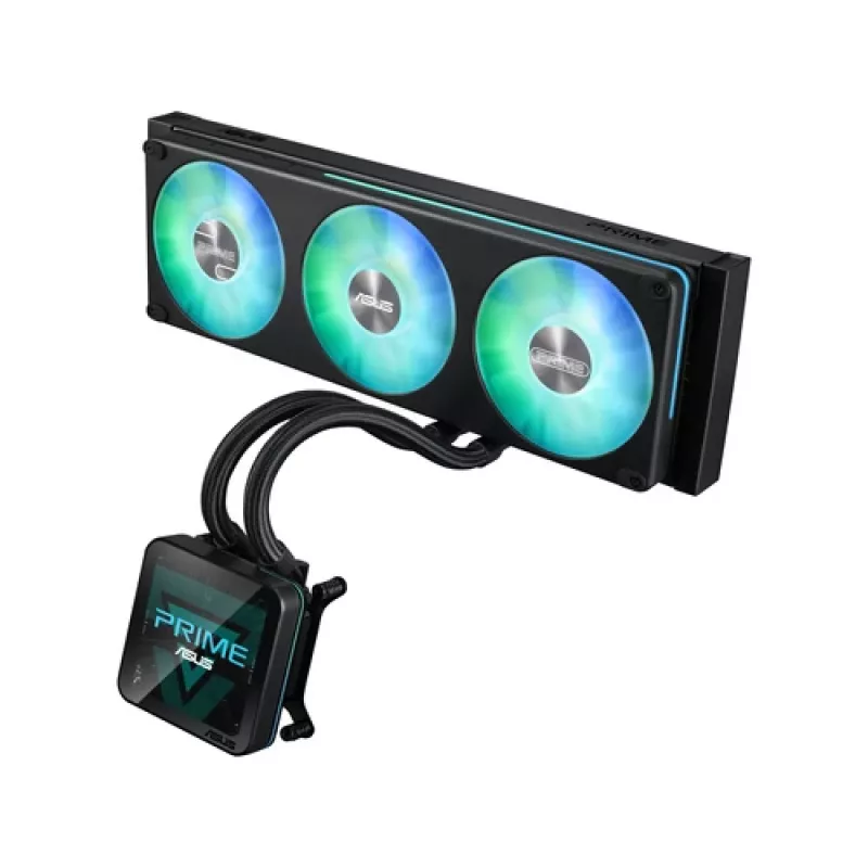 ASUS Prime SLC II 360 ARGB LCD AIO skysčio aušinimas procesoriui, 360 mm radiatorius, 3 x 120 mm ARGB ventiliatoriai, LGA 1851/1700/1200/115x/AM5/AM4