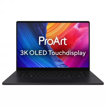 ASUS ProArt P16 H7606WP-SR271W nešiojamas kompiuteris, 16 colių 3K OLED jutiklinis 120Hz, AMD Ryzen AI 9 HX 370, 32GB LPDDR5x, 1TB SSD, GeForce RTX 5070 8GB, Windows 11 Home, vokiška QWERTZ klaviatūra