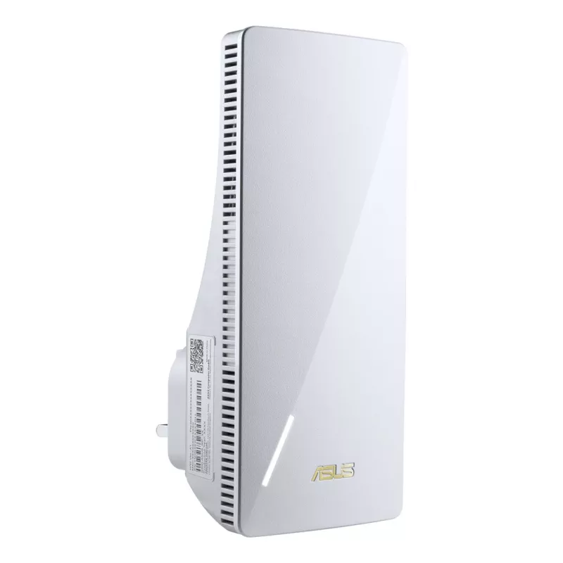 ASUS RP-BE58 dviejų juostų „Wi-Fi 7“ diapazono plėtiklis, BE3456, 2,4 GHz 574Mbps + 5GHz 2882Mbps, 1x Gigabit prievadas, AiMesh, WPA3, baltas, UK kištukas