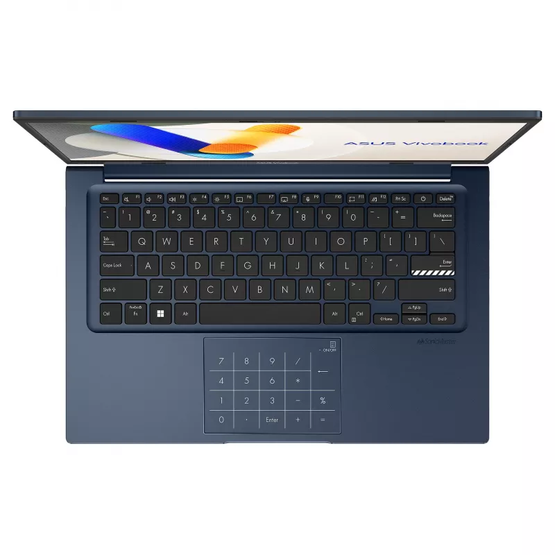 ASUS Vivobook 14 X1404VA-DISEB2213W nešiojamas kompiuteris, 14 colių Full HD IPS, Intel Core 3 100U, 8GB DDR5, 256GB SSD, Windows 11 Home, prancūziška AZERTY klaviatūra