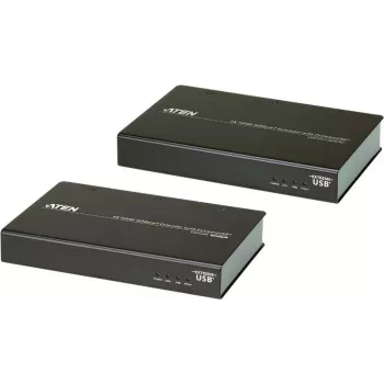 ATEN VE813A HDBaseT HDMI USB 2.0 RS-232 Ethernet Audio Extender Kit (siųstuvas ir imtuvas) iki 100 m, 4K@30Hz, HDCP 2.2, PoH, metalinis