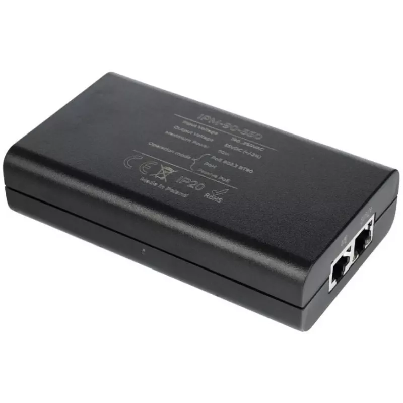 ATTE IPM-90-550 PoE injektorius 90W, 55V DC, Gigabit Ethernet, IEEE 802.3bt