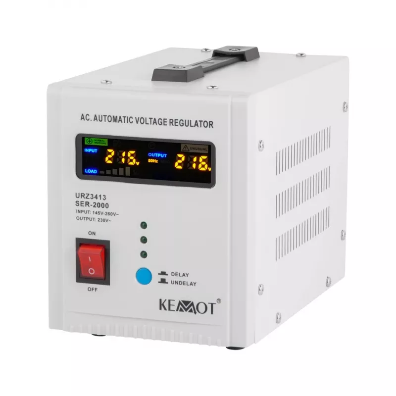 Automatinis įtampos stabilizatorius KEMOT SER-2000 2000VA 1400W servo varikliu