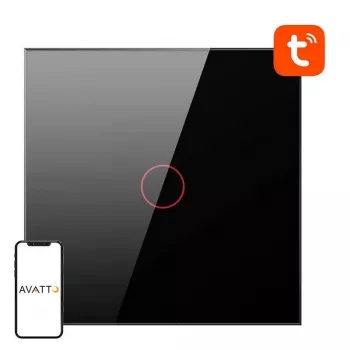 AVATTO Smart Light Switch WiFi TS02-EU-B1 1 Way TUYA (Juoda)